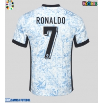Camisa de Futebol Portugal Cristiano Ronaldo #7 Equipamento Secundário Europeu 2024 Manga Curta